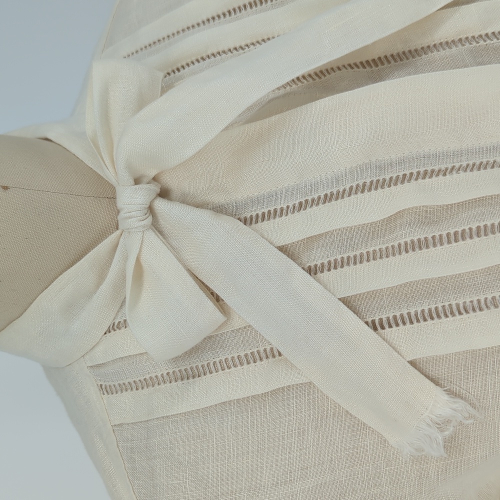 Vintage Pleated Button Down Top Ivory S/M preppy retro Business casual bohemian - Picture 4 of 9